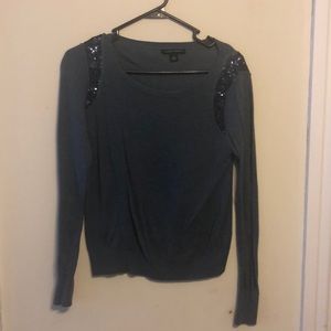 Dark blue sweater with sequin details